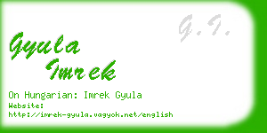 gyula imrek business card